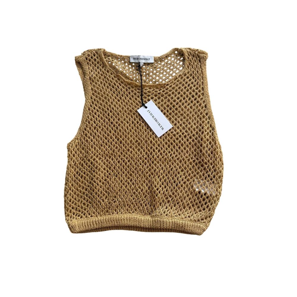 WeWoreWhat crochet ruched crop top
